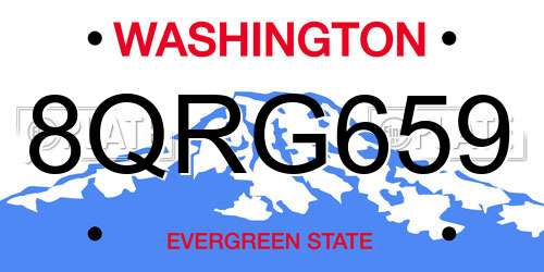 8QRG659 Washington License Plate