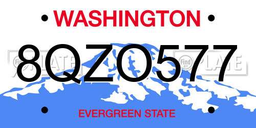8QZO577 Washington License Plate