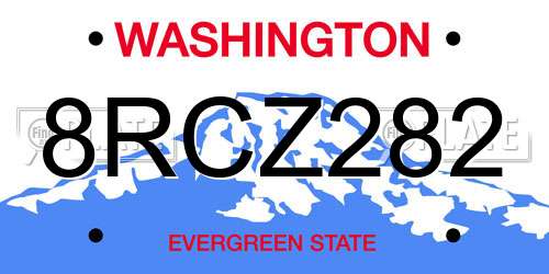 8RCZ282 Washington License Plate