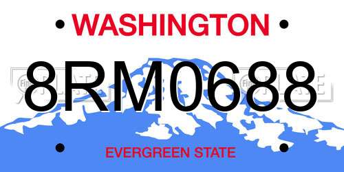 8RM0688 Washington License Plate