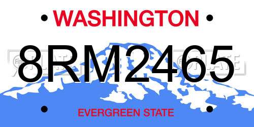 8RM2465 Washington License Plate