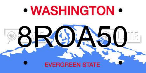 8ROA50 Washington License Plate