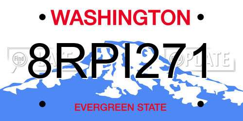 8RPI271 Washington License Plate