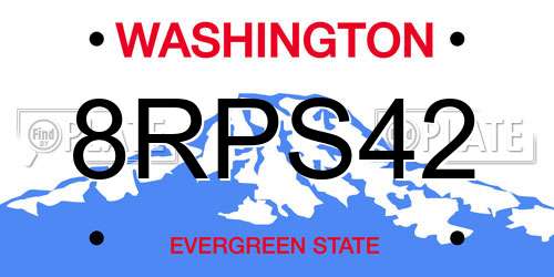 8RPS42 Washington License Plate