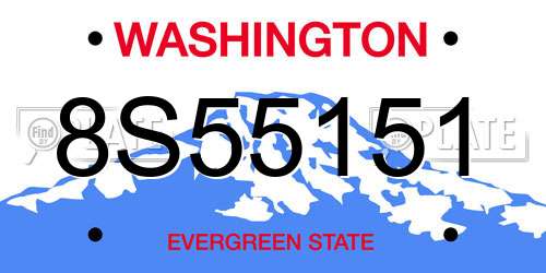 8S55151 Washington License Plate