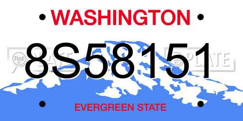8S58151 Washington License Plate