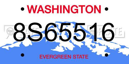 8S65516 Washington License Plate