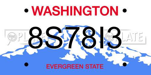 8S78I3 Washington License Plate