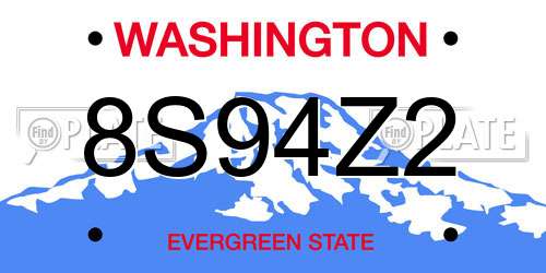 8S94Z2 Washington License Plate