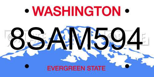 8SAM594 Washington License Plate