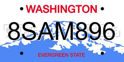 8SAM896 Washington License Plate