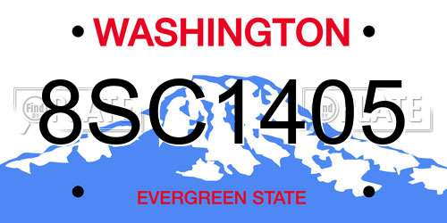 8SC1405 Washington License Plate