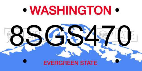 8SGS470 Washington License Plate