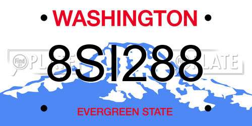 8SI288 Washington License Plate