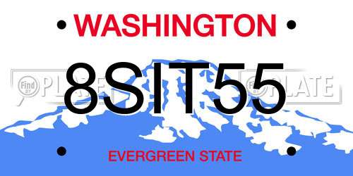 8SIT55 Washington License Plate