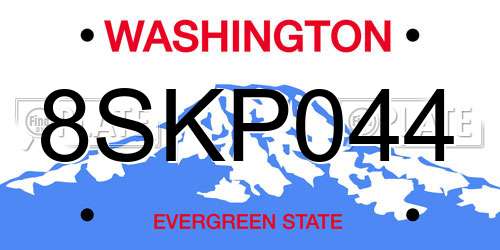8SKP044 Washington License Plate