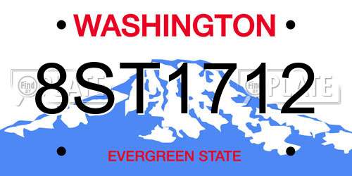 8ST1712 Washington License Plate