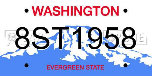8ST1958 Washington License Plate