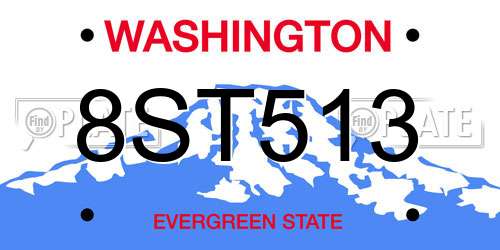 8ST513 Washington License Plate