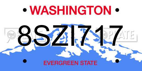 8SZI717 Washington License Plate