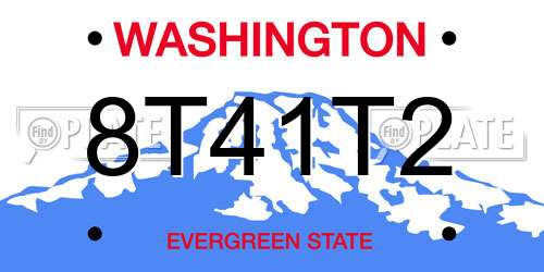 8T41T2 Washington License Plate