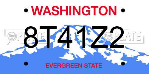 8T41Z2 Washington License Plate