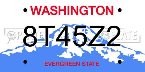 8T45Z2 Washington License Plate