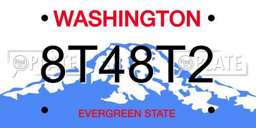 8T48T2 Washington License Plate