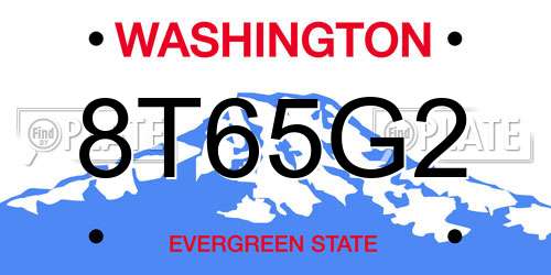 8T65G2 Washington License Plate