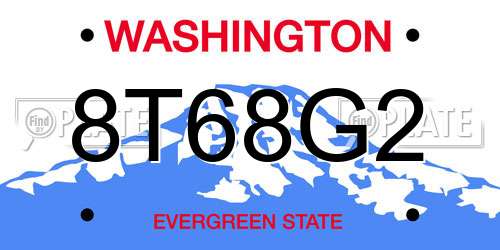 8T68G2 Washington License Plate