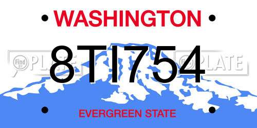 8TI754 Washington License Plate