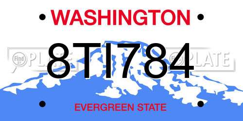 8TI784 Washington License Plate