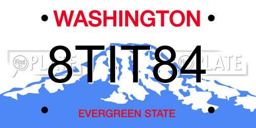 8TIT84 Washington License Plate