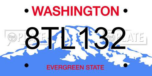 8TL132 Washington License Plate