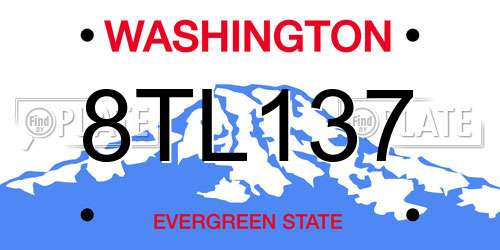 8TL137 Washington License Plate