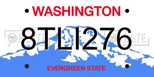 8TLI276 Washington License Plate
