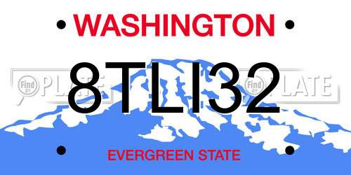 8TLI32 Washington License Plate