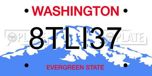 8TLI37 Washington License Plate