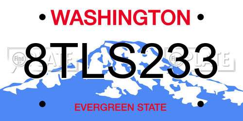 8TLS233 Washington License Plate