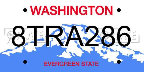 8TRA286 Washington License Plate