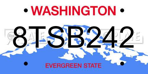 8TSB242 Washington License Plate
