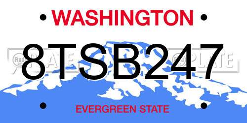 8TSB247 Washington License Plate