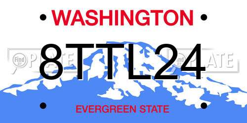 8TTL24 Washington License Plate
