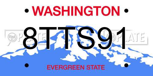 8TTS91 Washington License Plate