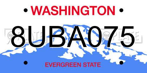 8UBA075 Washington License Plate