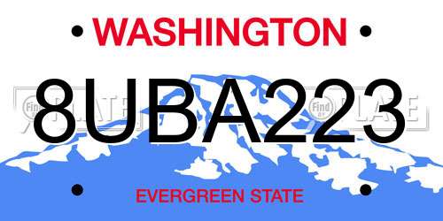 8UBA223 Washington License Plate