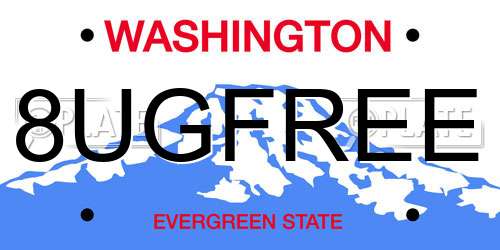 8UGFREE Washington License Plate