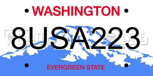 8USA223 Washington License Plate