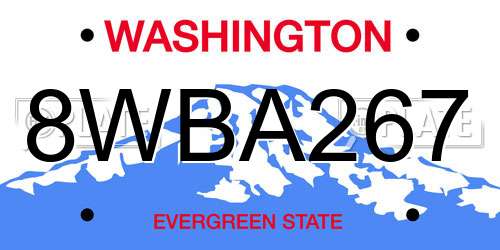 8WBA267 Washington License Plate