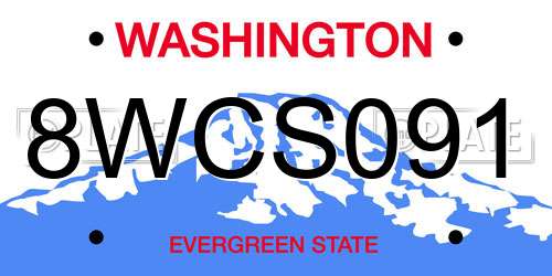 8WCS091 Washington License Plate